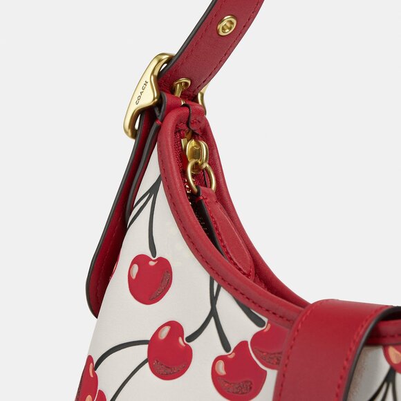 Hamptons Hobo Bag With Cherry Print, Worn once for a photoshoot. - Picture 5 of 12